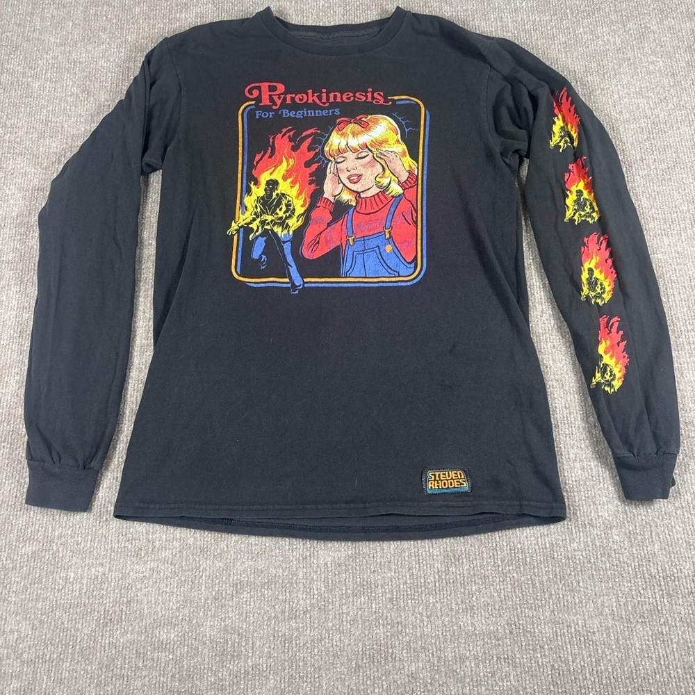 RHODE Black Long Sleeve  Tee with Graphic Design